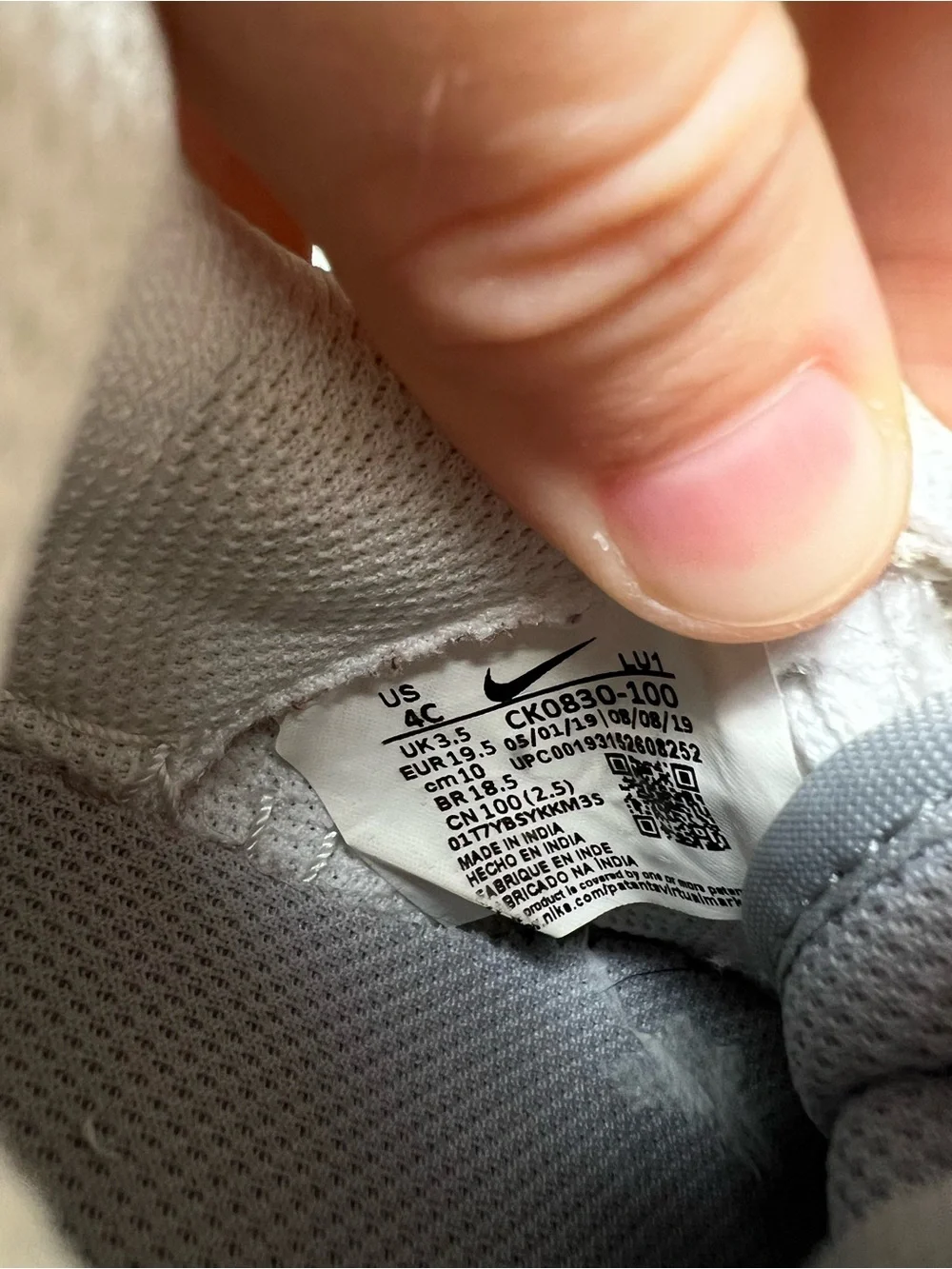 Nike Baby Air Force 1 LV8 Toddler Shoes Unisex 4C Lace Up White Wolf Grey